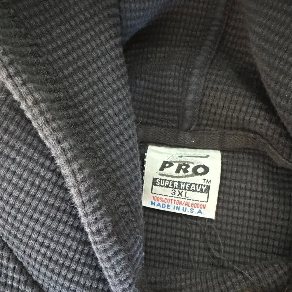 ProClub Mens Thermal Super Heavy Black Zip Up Hoodie 3XL XXXL